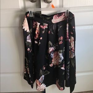 Midi Flare Skirt with Attached belt